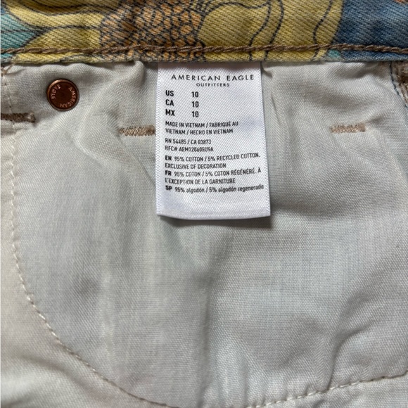 American Eagle Outfitters Blue and Yellow Jean Shorts with Floral Design - Picture 6 of 6
